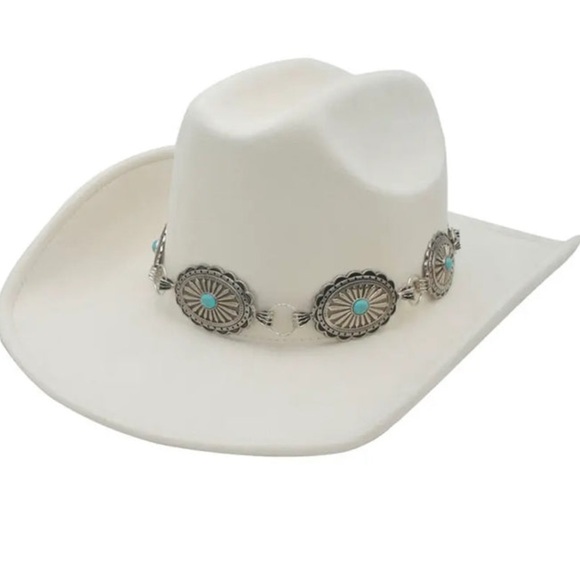 ILLUMA Western Rodeo Silver Conch Blue/Silver Details Woman’s Cowgirl Hat NWT - Picture 2 of 10